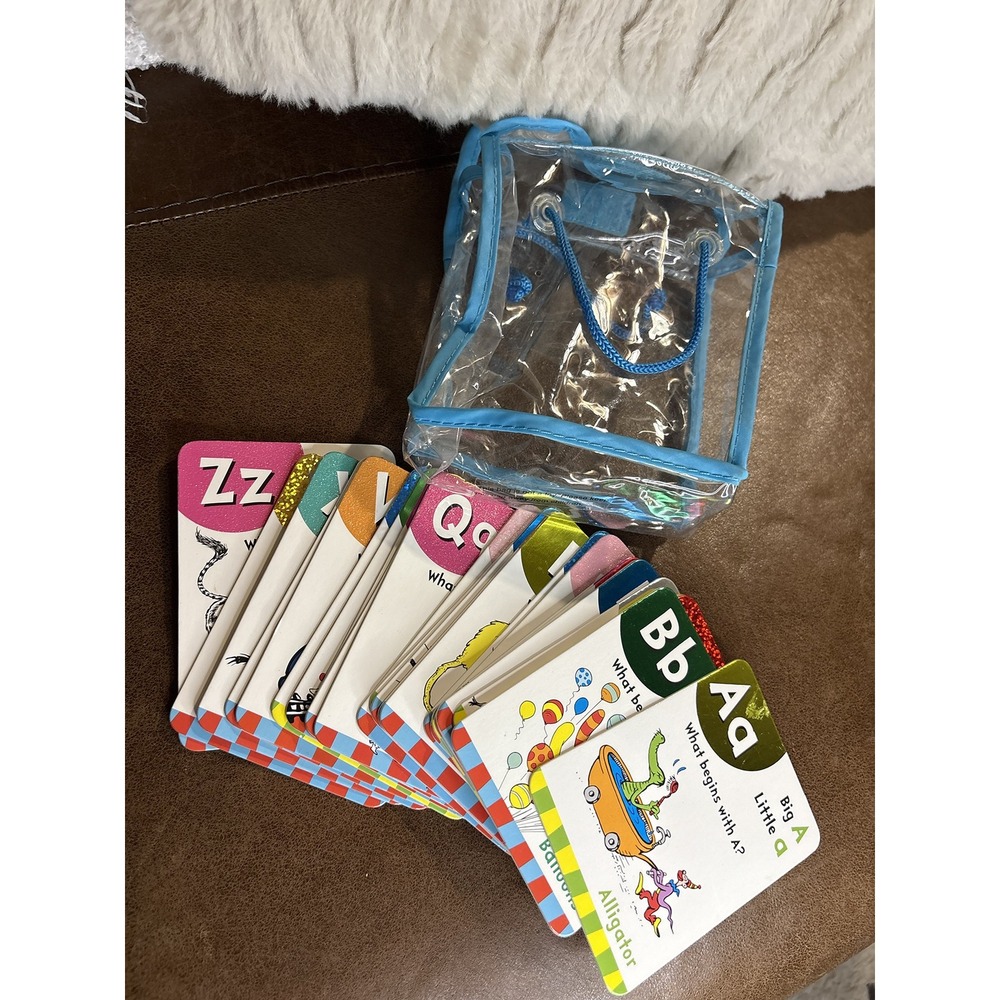 Dr Seuss Alphabet Flash Cards ABC Learning Set with Clear Carrying Case